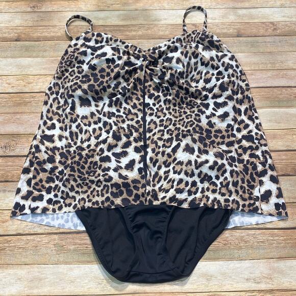 Swim Solutions Leopard One Piece Suit NWT - Picture 1 of 5